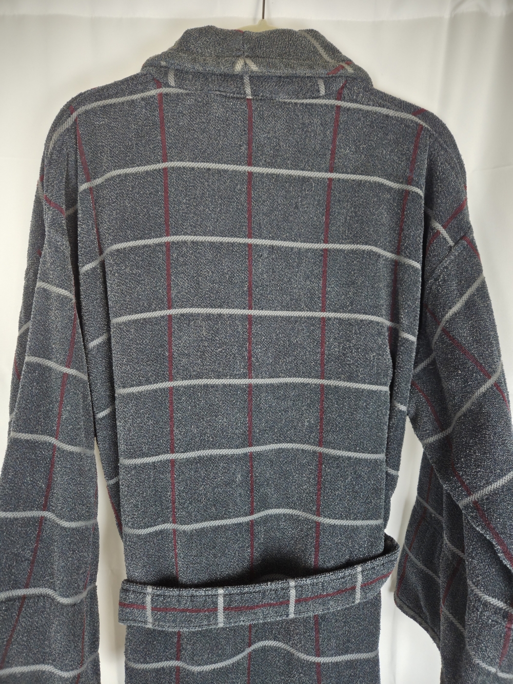 Mens Robes..High Sierra Charcoal Plaid Open Front Coatigan